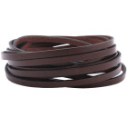 Flaches Lederband Cacaobraun (schwarzer Rand) 5x2mm