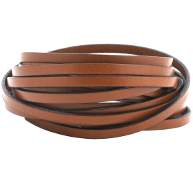 Cinturino piatto in pelle Marrone chiaro (bordo nero) 5x2mm
