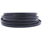 Cinturino in pelle piatta Blu navy (bordo nero), 5x2mm con retro liscio, facile da lavorare e combinare.