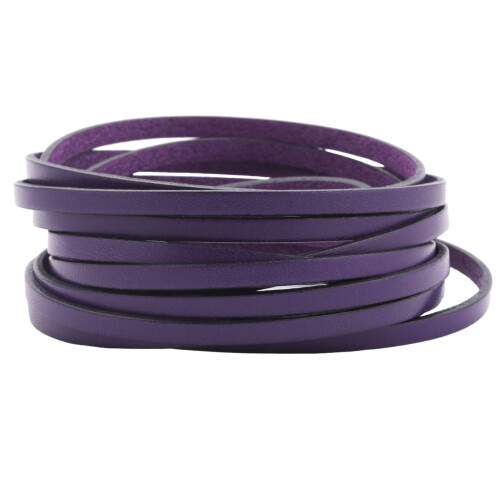 Flaches Lederband Violett (schwarzer Rand) 5x2mm