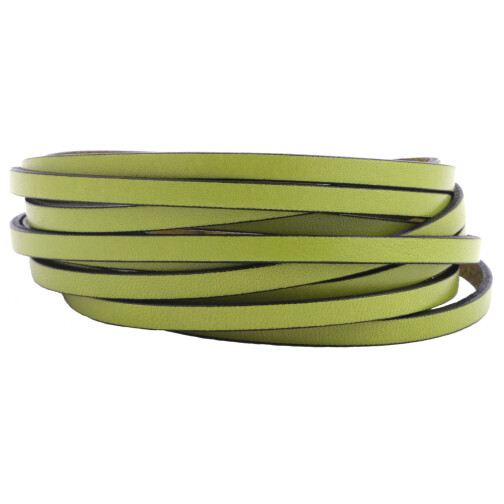 Flaches Lederband Apfelgrün (schw. Rand) 5x2mm