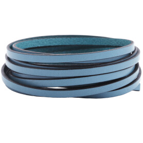 Cinturino piatto in pelle Blu cielo (bordo nero) 5x2mm