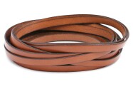 Flat leather strap Light Brown (black edge) 10x2mm