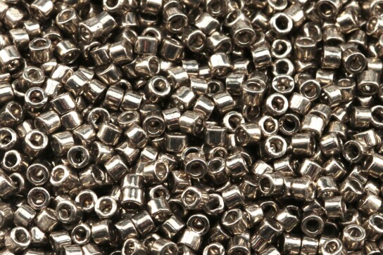 DB0436 Galvanized Pewter Miyuki Delica 11/0 Japanese cylinder beads 1.6mm 5g