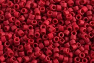DB0796 Dyed semi-frosted Opaque Red Miyuki Delica 11/0 Japanese cylinder beads 1.6mm 5g
