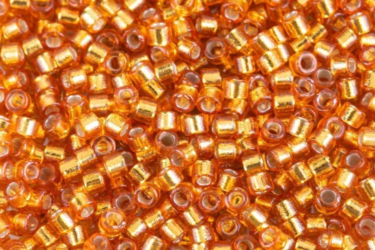 DB2157 Duracoat S/L Dyed Yellow Gold Miyuki Delica 11/0 Japanese cylinder beads 1.6mm 5g