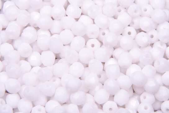 Feuerpolierte Glasschliffperlen Alabaster 4mm