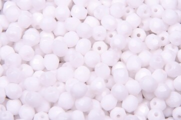 Feuerpolierte Glasschliffperlen Alabaster 4mm