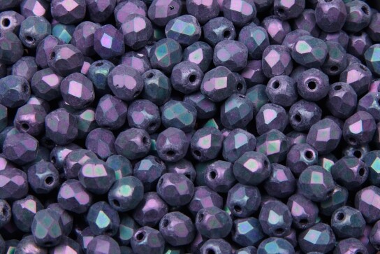 Perles de verre polies au feu Matte Iris Purple 4mm