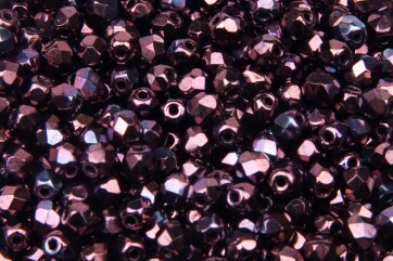 Feuerpolierte Glasschliffperlen Luster Metallic Amethyst 4mm