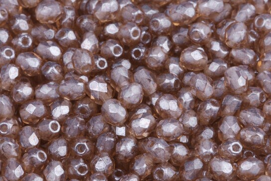 Perles de verre polies au feu Luster Smoky Topaz 4mm