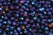 Fire polished glass beads Iris Blue 4mm