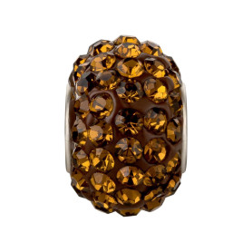 Large Hole Bead with 84 Crystal Stones Mocca ID 4.7mm