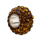 Large Hole Bead with 84 Crystal Stones Mocca ID 4.7mm