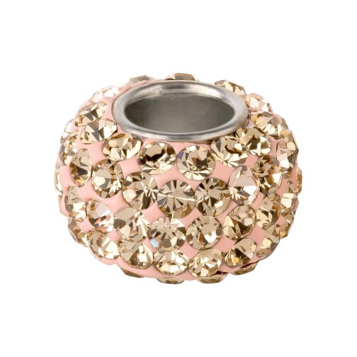 Module kraal met strass Peach ID 4,7mm