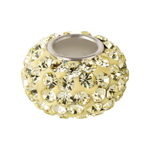 Modulperle mit 84 Kristallsteinen Lime ID 4,7mm