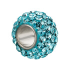 Rhinestone bead with Aquamarine strass ID 4.7mm
