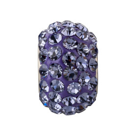 Perla foro largo con 84 cristalli Tanzanite ID 4,7mm