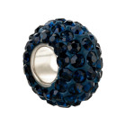 Modulperle mit 84 Kristallsteinen Dark Indigo ID 4,7mm