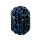 Module kraal met strass Dark Indigo ID 4,7mm