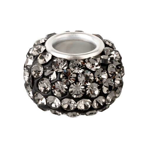 Rhinestone bead with Black Diamond strass ID 4.7mm