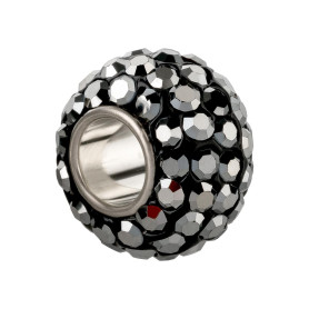 Cuenta agujero grande con 84 cristales Silver Night ID 4,7mm