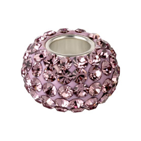 Cuenta agujero grande con 84 cristales Light Amethyst ID...