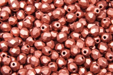 Feuerpolierte Glasschliffperlen Matte Metallic Copper 4mm