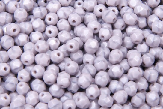 Perles en verre polies au feu Coral Grey 4mm