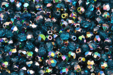Feuerpolierte Glasschliffperlen Vitral Teal 4mm