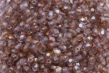 Fire polished glass beads Twilight Light Amethyst 4mm