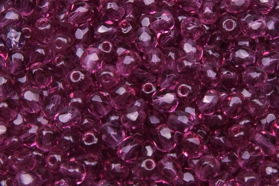 Perle di vetro lucidate a fuoco Fuchsia 4mm
