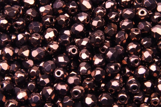Feuerpolierte Glasschliffperlen Dark Bronze 4mm