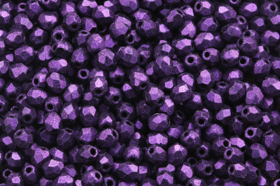 Perle di vetro lucidate a fuoco Metallic Suede Purple 3mm