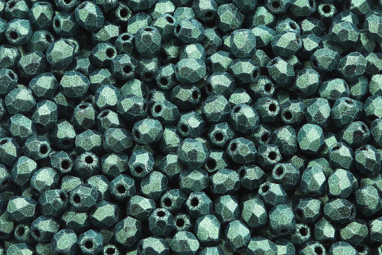 Vuurgepolijste glaskralen Metallic Suede Light Green 3mm