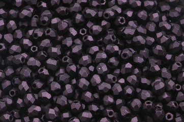 Feuerpolierte Glasschliffperlen Metallic Suede Dark Plum 3mm