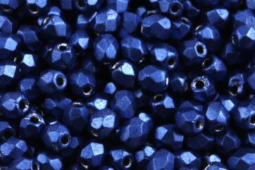 Fire polished glass beads Saturated Metallic Lapis Blue 3mm