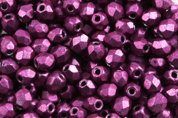 Vuurgepolijste glaskralen Saturated Met Pink Yarrow 3mm