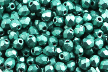 Fire polished glass beads Saturated Metallic Island...