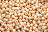 Firepolished glass beads Luster Opaque Beige 3mm