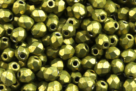 Cuentas de vidrio pulidas al fuego Saturated Met Primrose Yellow 3mm