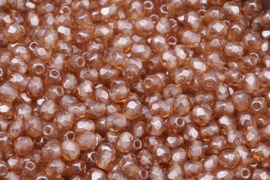 Perles en verre polies au feu Luster Smoky Topaz 3mm