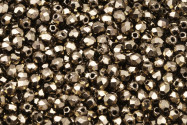 Firepolished glass beads Ct Metallic Antique Gold 3mm
