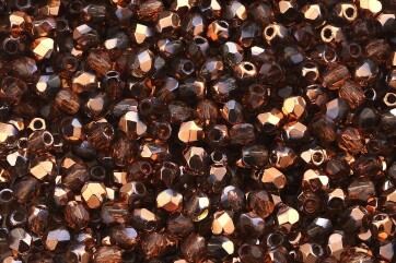 Perles de verre polies au feu Copper Smoky Topaz 3mm