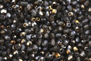 Fire polished glass beads Bronze Iris Black Diamond 3mm