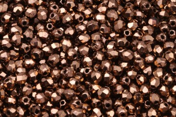 Perles de verre polies au feu Gold Bronze 3mm
