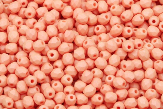 Feuerpolierte Glasschliffperlen Peach Opaque 3mm