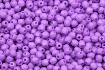 Fire polished glass beads Lavender Opaque 3mm