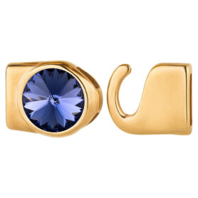 Fermoir crochet avec Rivoli 12mm Tanzanite (ID 10x2) doré 24K doré