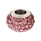 Edelstahl Großlochperle mit Strass Shamballa Rose ID 5mm